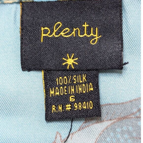 Plenty By Tracy Reese Size 6 100% Silk Blue Pink Floral Glamorous Blouse Career - Picture 14 of 15